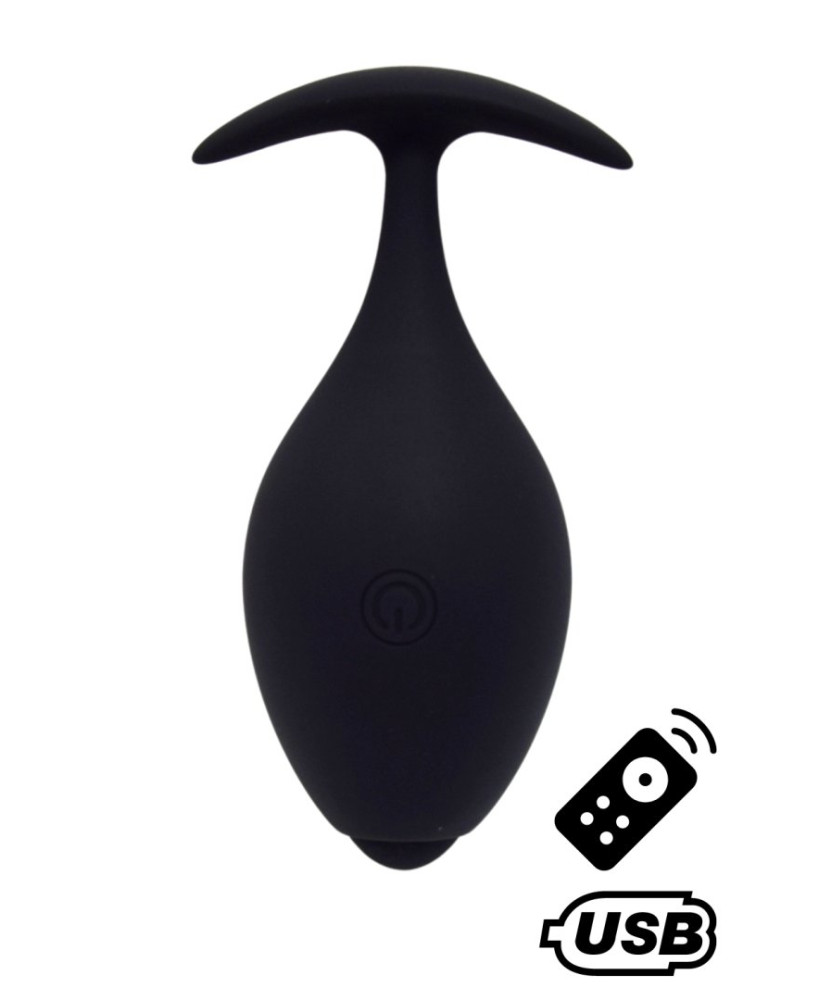 BABA, Plug vibrant anal noir USB, avec télécommande 